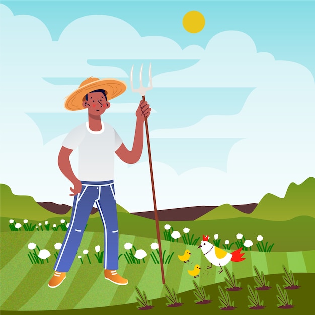 Free vector organic farming concept