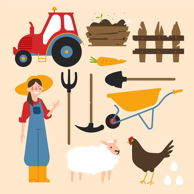 Free vector organic farming concept