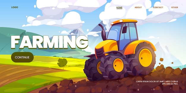 Free vector organic farming flat design landing page