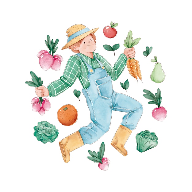 Organic farming illustration concept