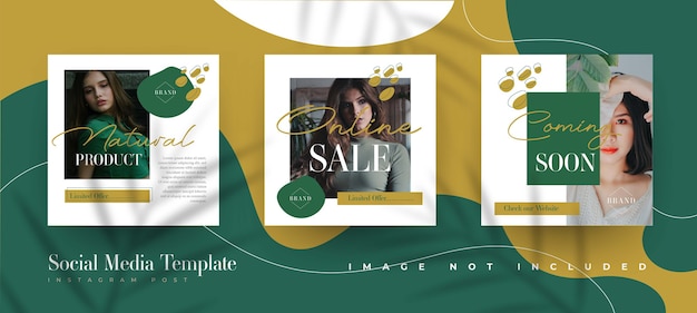 Free vector organic fashion sale instagram post template