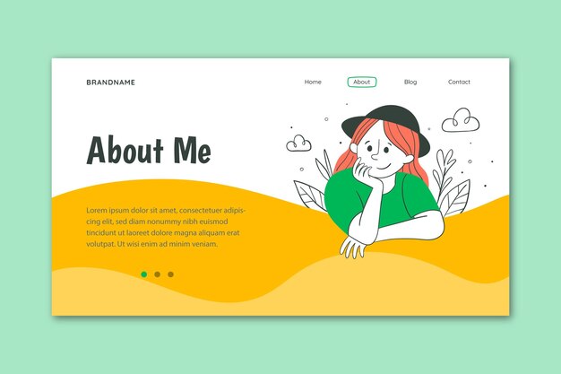 Organic flat about me landing page