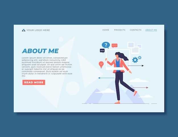 Organic flat about me web template