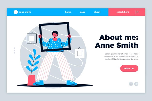 Organic flat about me web template