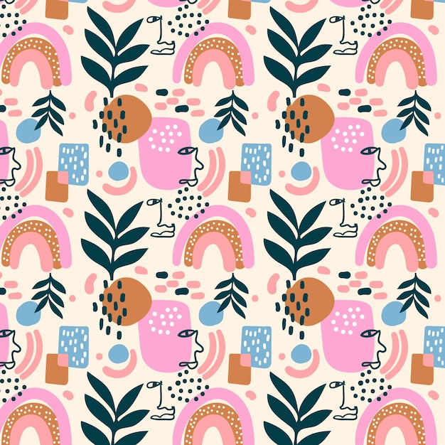 Organic flat abstract element pattern