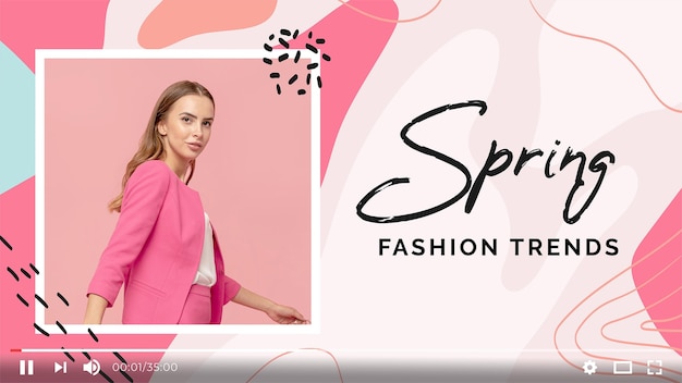 Free vector organic flat abstract fashion youtube thumbnail