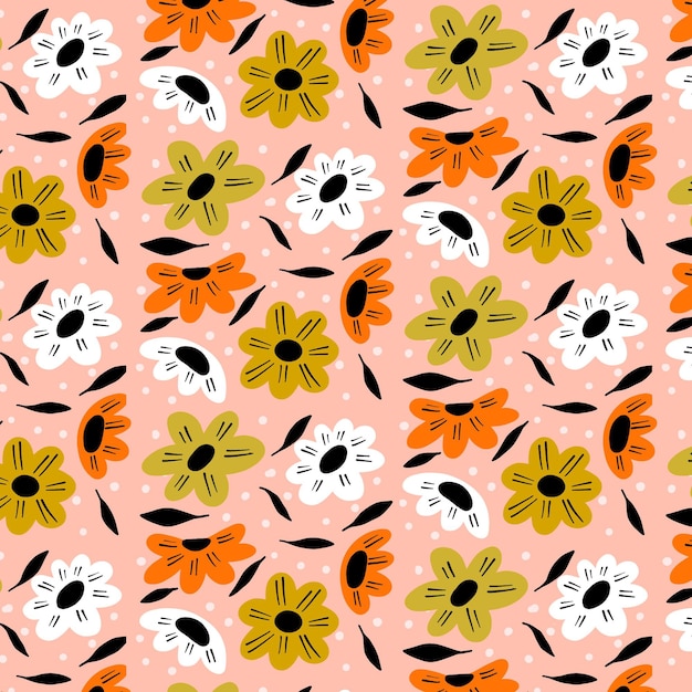 Бесплатное векторное изображение Органический плоский абстрактный цветочный узор