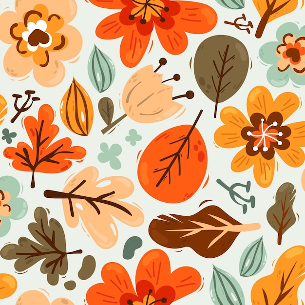 Organic flat abstract floral pattern