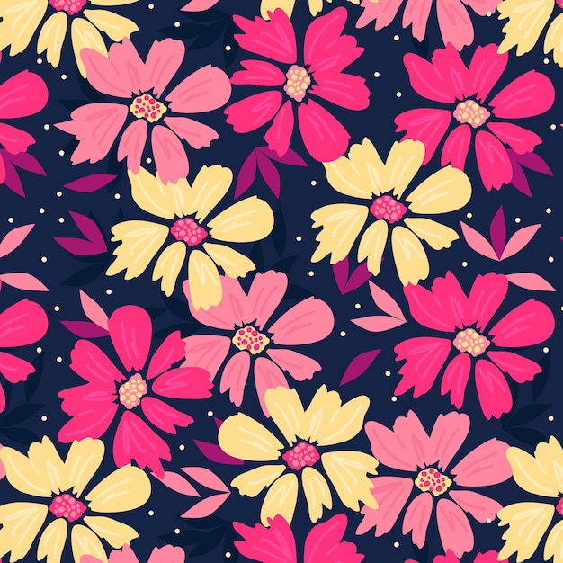 Free vector organic flat abstract floral pattern