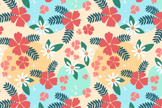 Organic flat abstract floral pattern