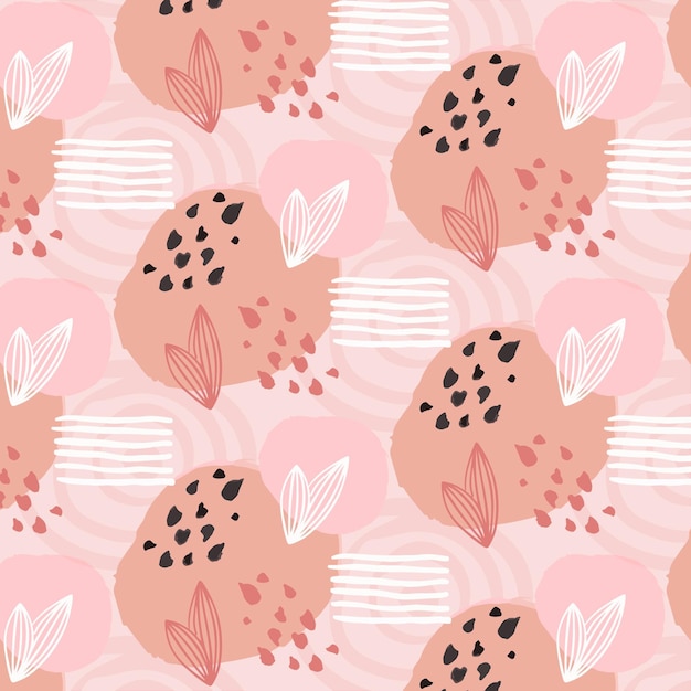 Free vector organic flat abstract floral pattern