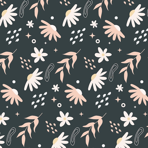 Organic flat abstract floral pattern