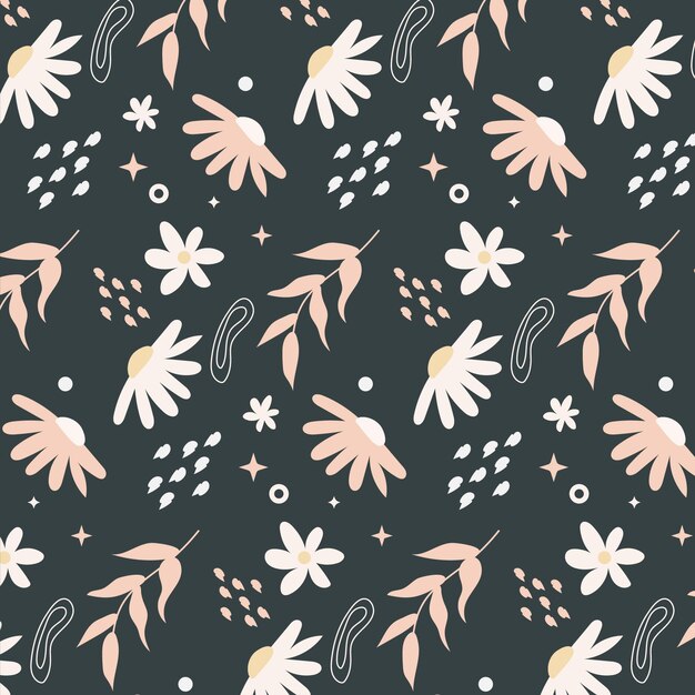 Organic flat abstract floral pattern