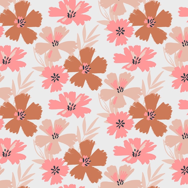 Free vector organic flat abstract floral pattern