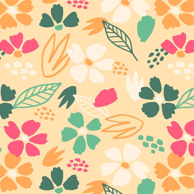 Organic flat abstract floral pattern