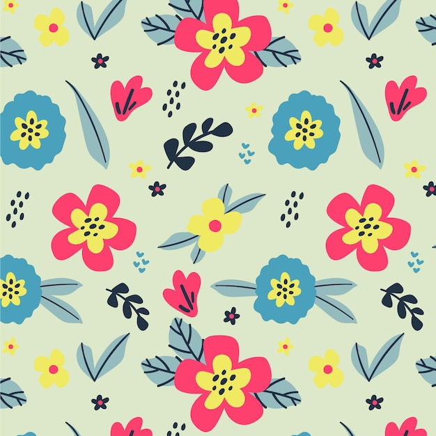 Organic flat abstract floral pattern