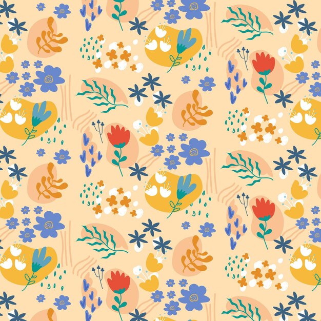 Organic flat abstract floral pattern