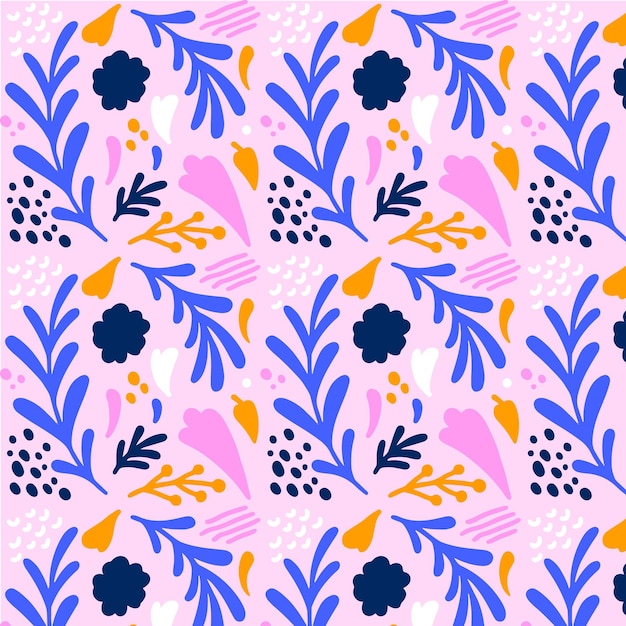 Organic flat abstract floral pattern