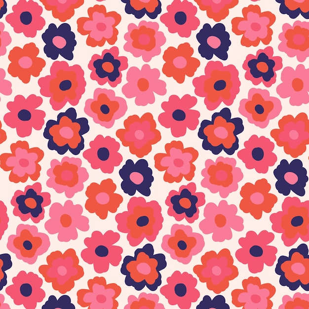 Free vector organic flat abstract floral pattern