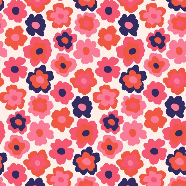 Organic flat abstract floral pattern