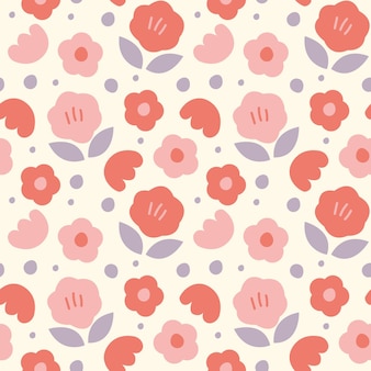 Organic flat abstract floral pattern