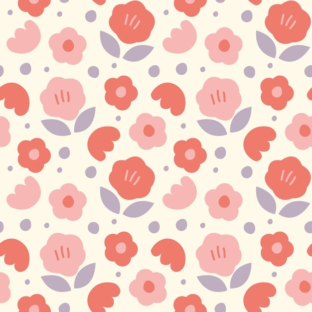 Organic flat abstract floral pattern