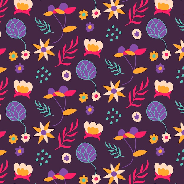 Organic flat abstract floral pattern