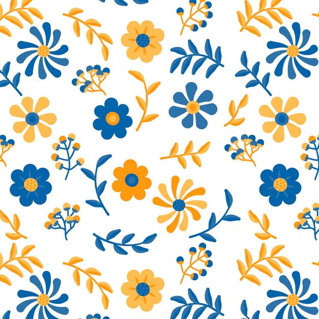 Organic flat abstract floral pattern