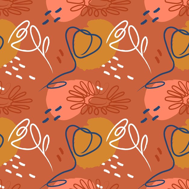 Organic flat abstract floral pattern