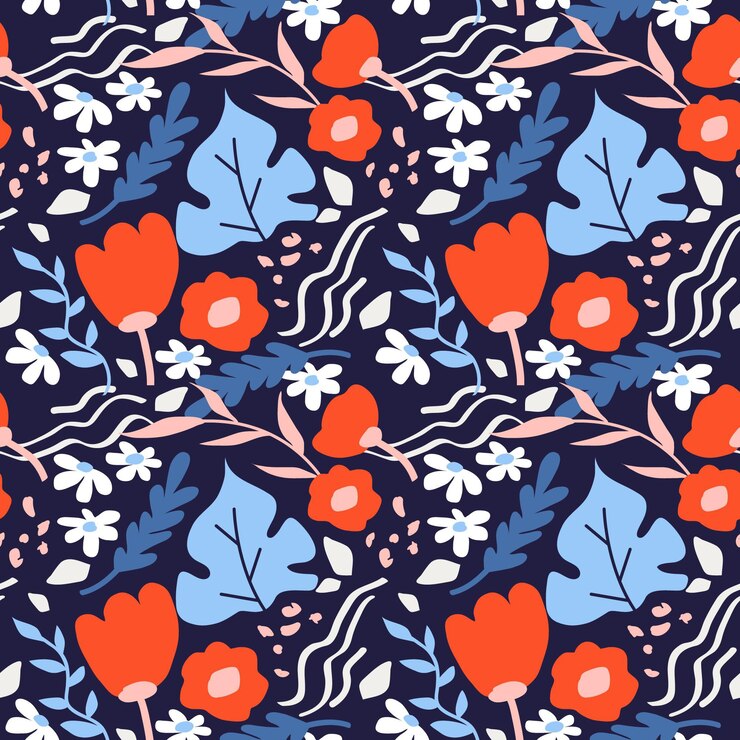 Free Vector organic flat abstract floral pattern