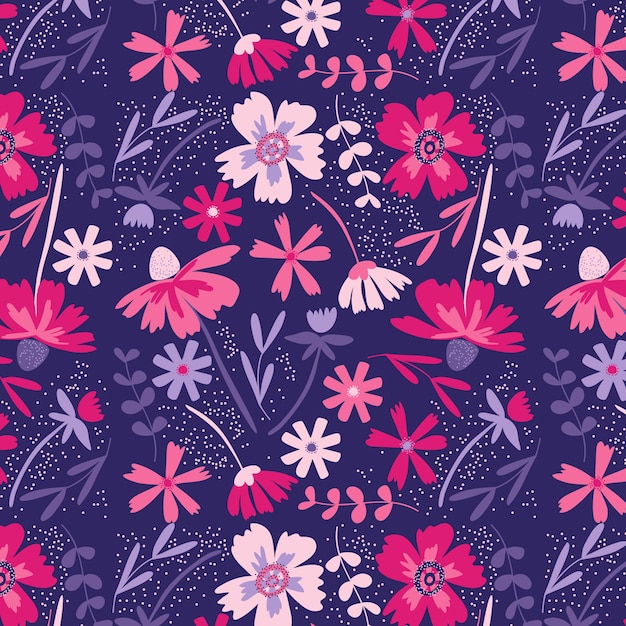 Organic flat abstract floral pattern