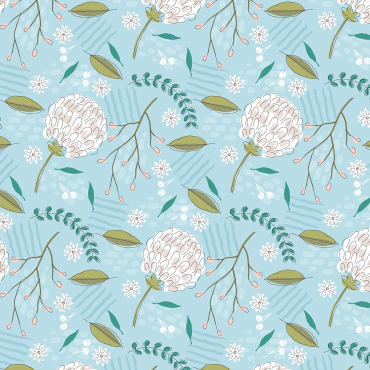 Free Vector organic flat abstract floral pattern