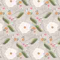 Free vector organic flat abstract floral pattern