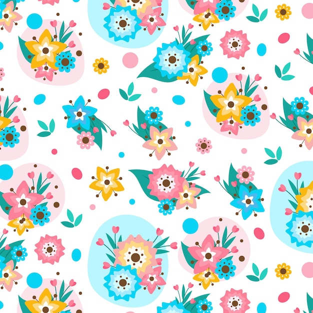 Organic flat abstract floral pattern