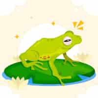 Free vector organic flat adorable frog illustration