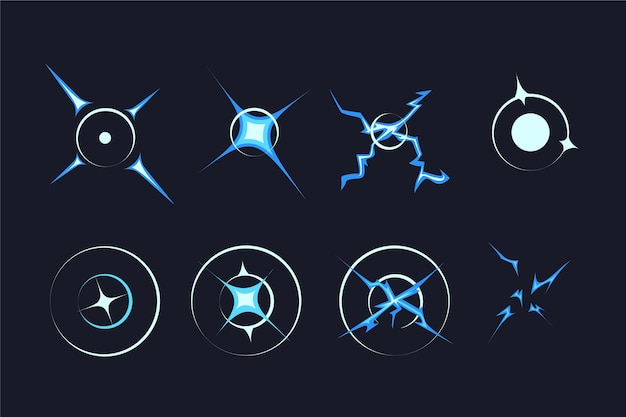 Organic flat animation frames for element