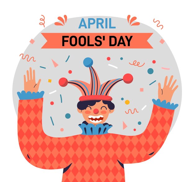 Organic flat april fools' day illustration