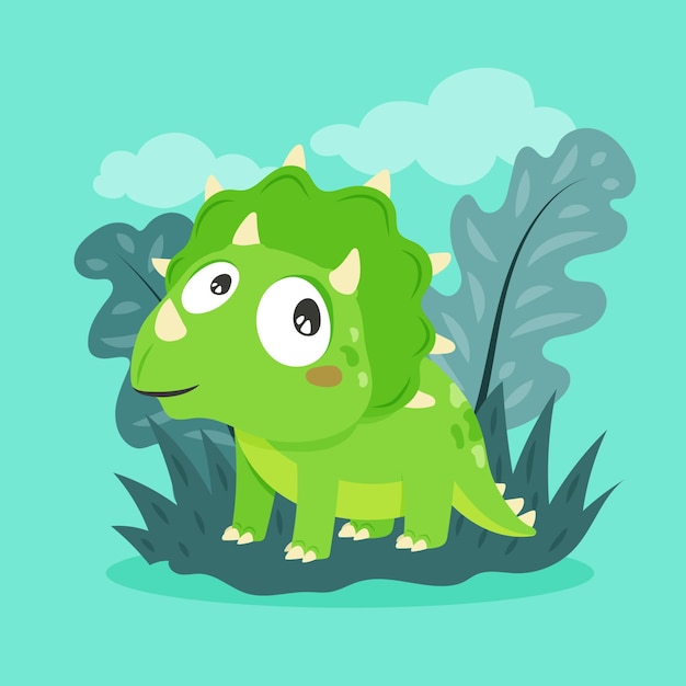 Free vector organic flat baby dinosaur