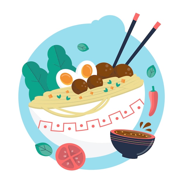 Free vector organic flat bakso illustrated