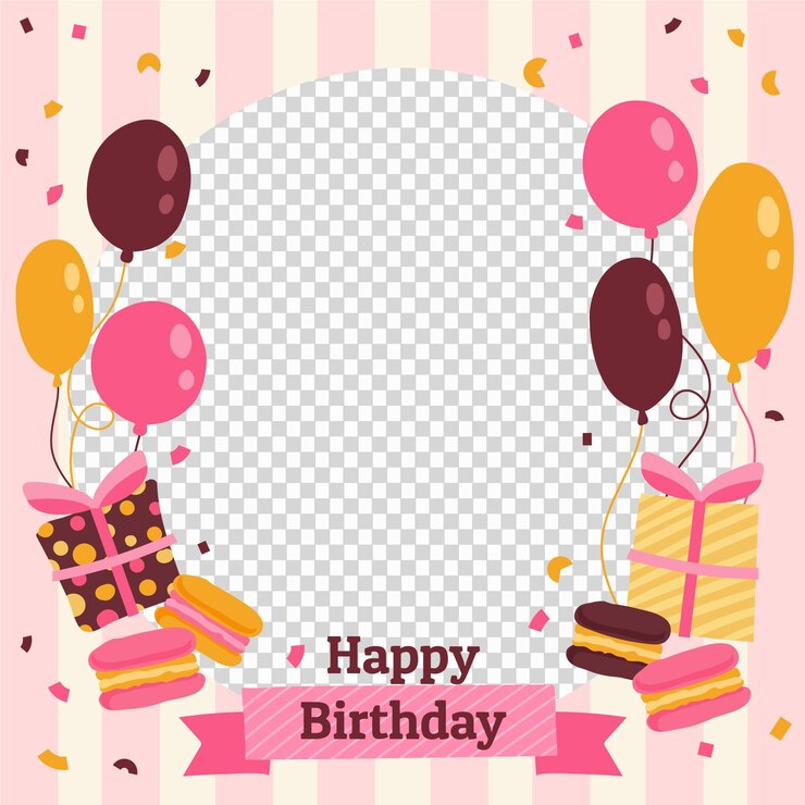 Free Vector organic flat birthday facebook frame