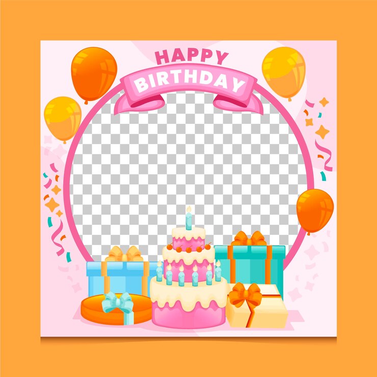 Free Vector organic flat birthday facebook frame
