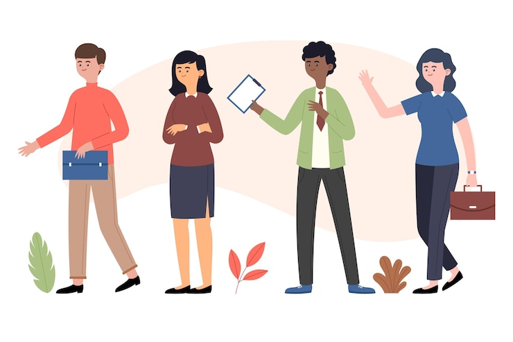 Free Vector organic flat business people collection