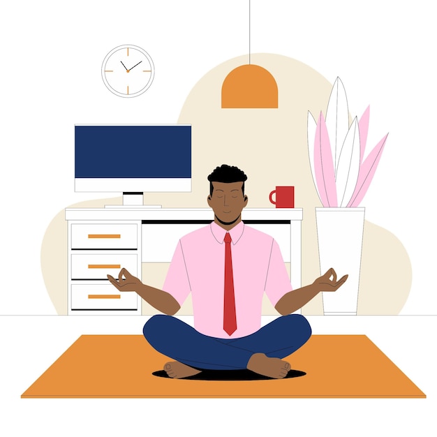 Free vector organic flat business people meditating illustration