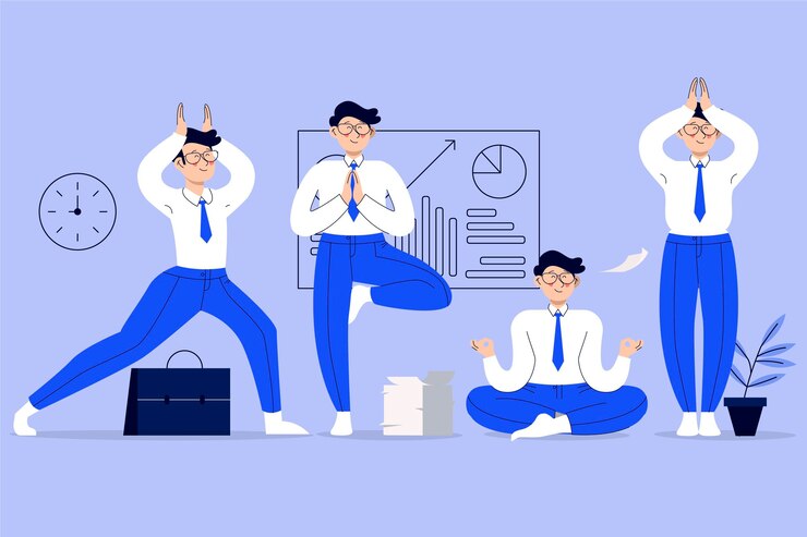 무료 Vector 명상하는 유기 편평한 사업 사람들