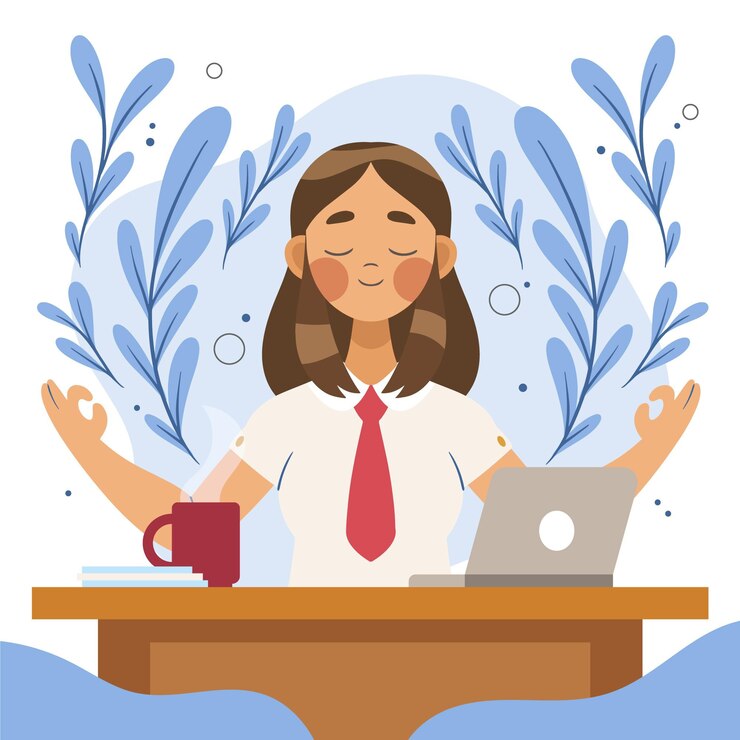 Free Vector organic flat business person meditating