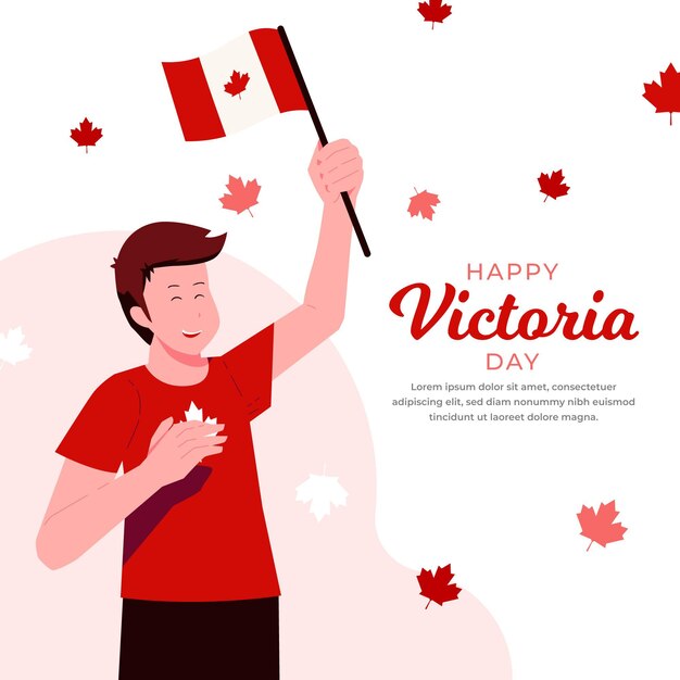 Organic flat canadian victoria day illustration