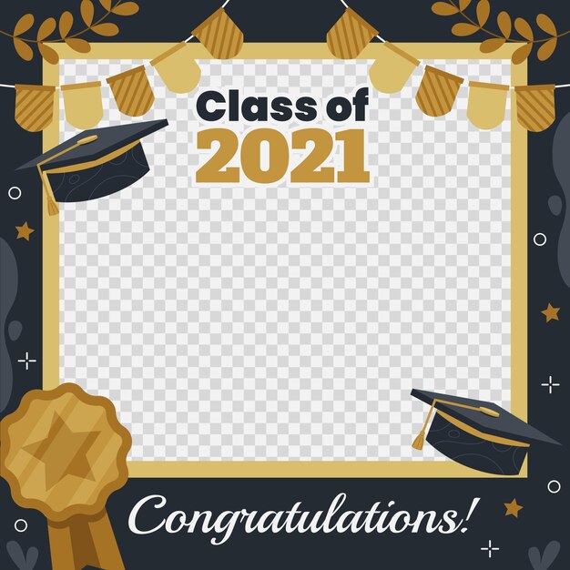 Organic flat class of 2021 frame template