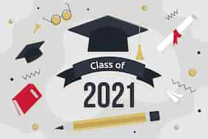 Free vector organic flat class of 2021 illustration