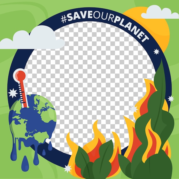 Free vector organic flat climate change facebook avatar frame