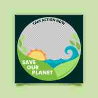 Free vector organic flat climate change facebook frame